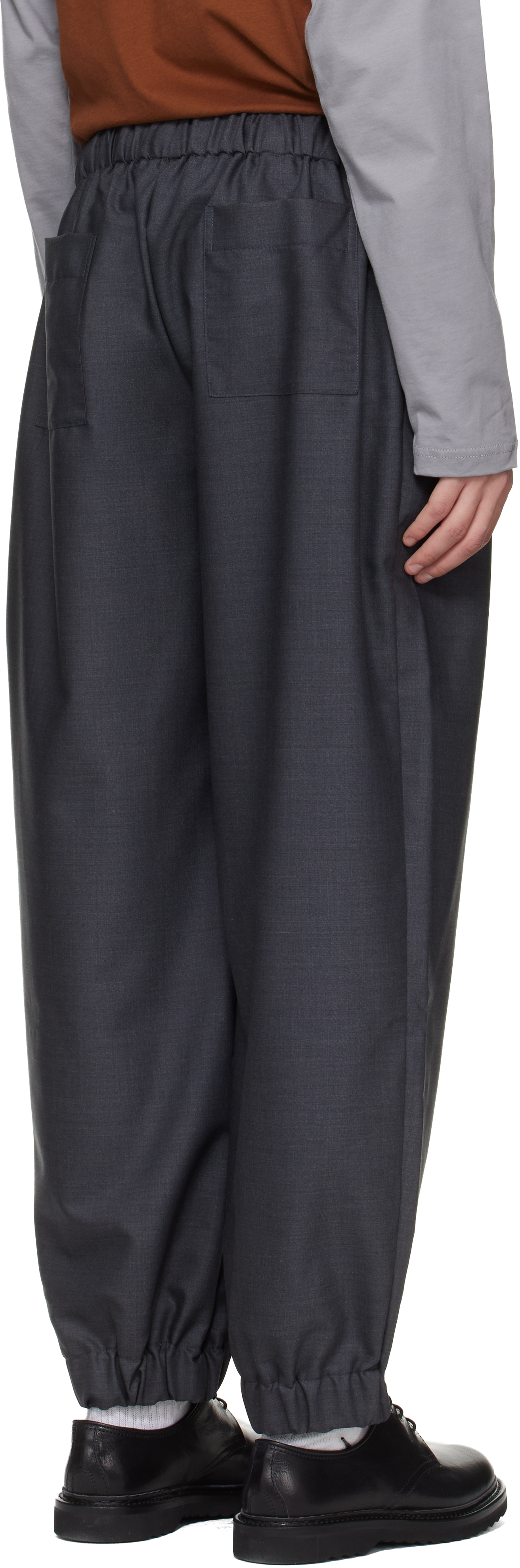 Gray Wool Draped Lounge Pants