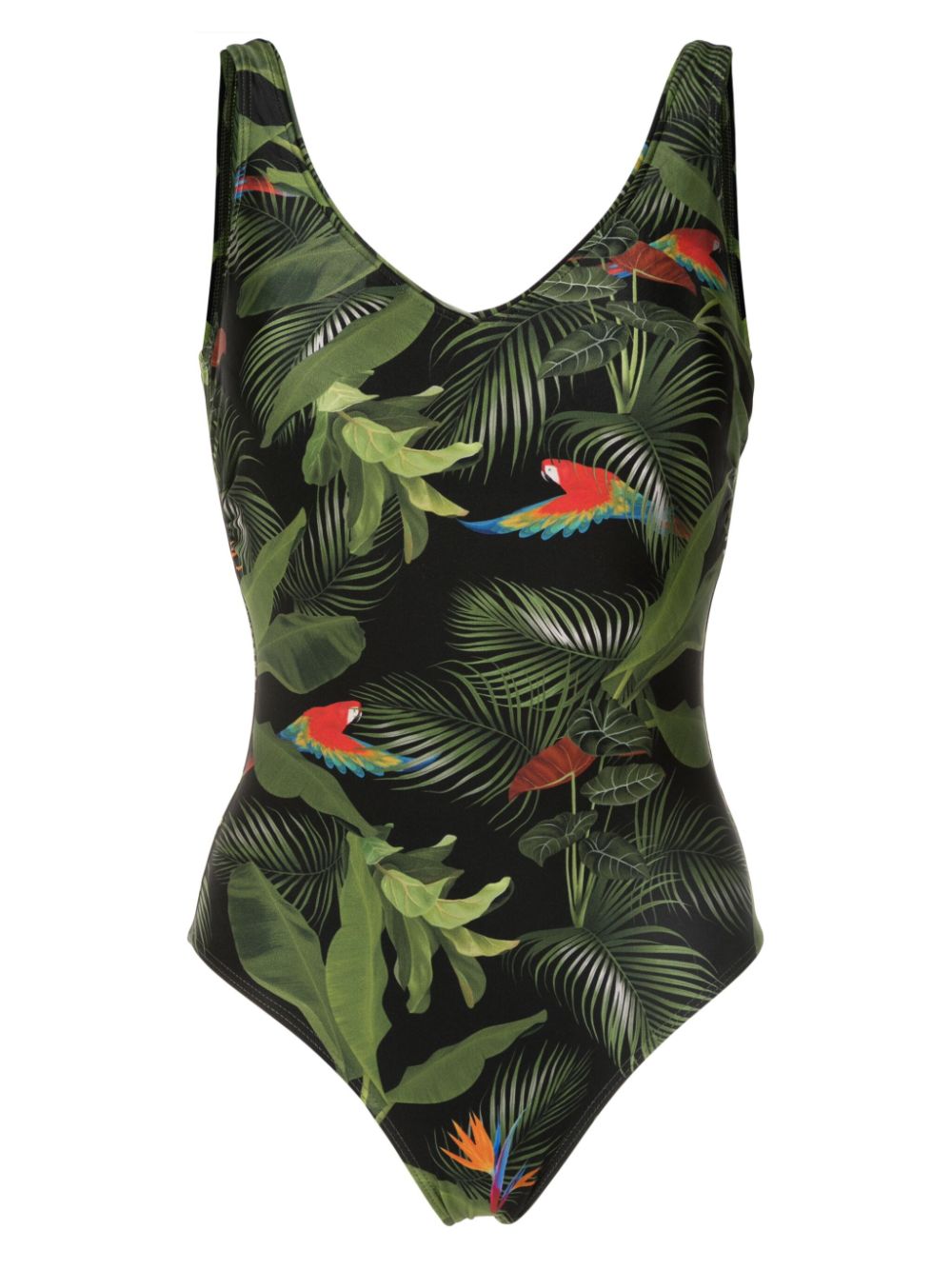 Laila leaf-print swimsuit - Green
