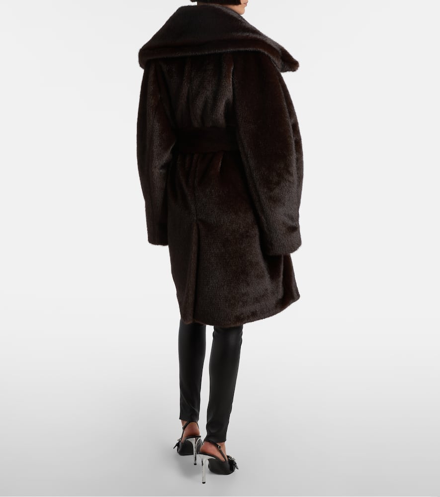Logo belted coat