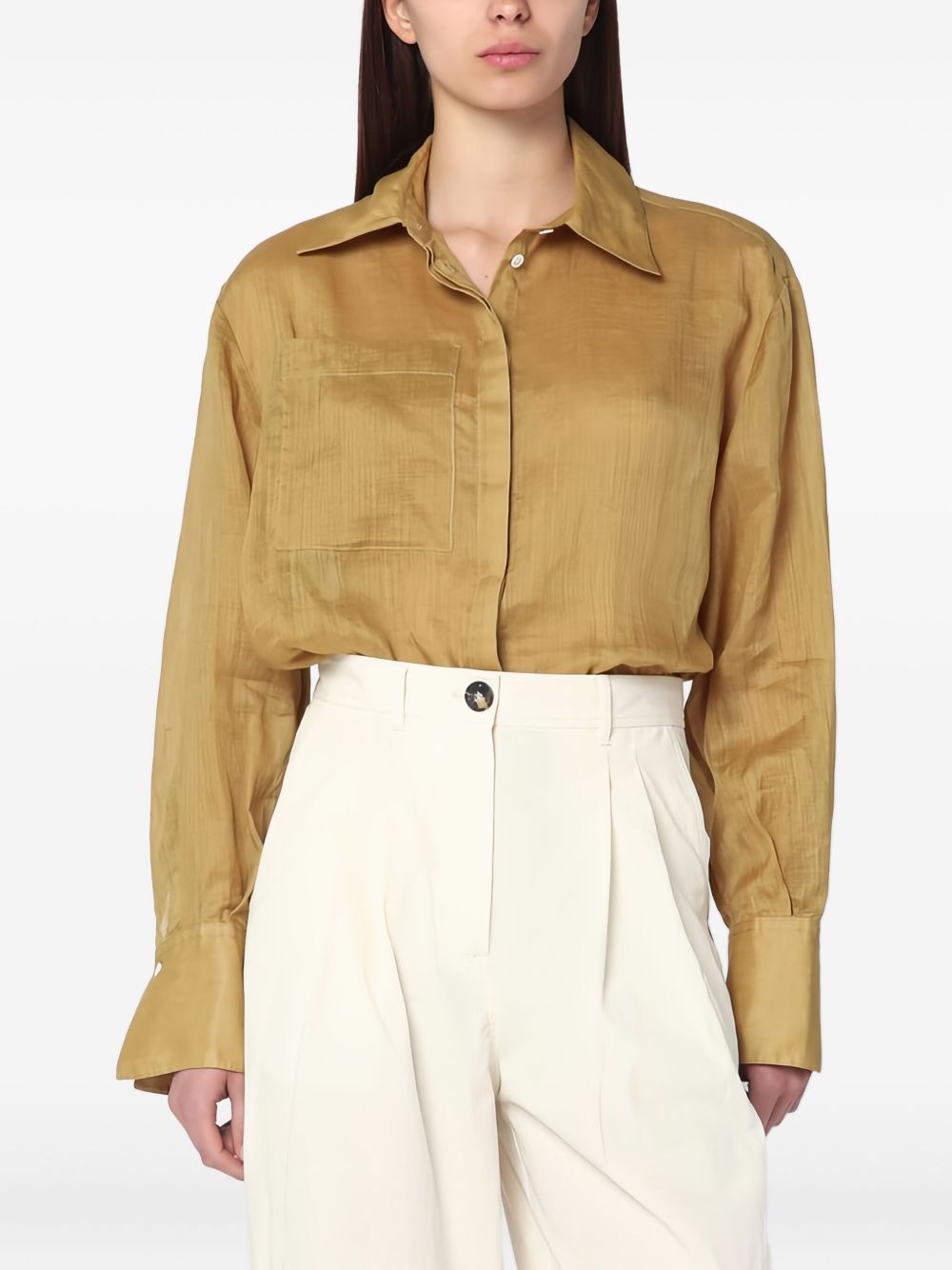 Sigga cuffed-sleeves shirt - Neutrals