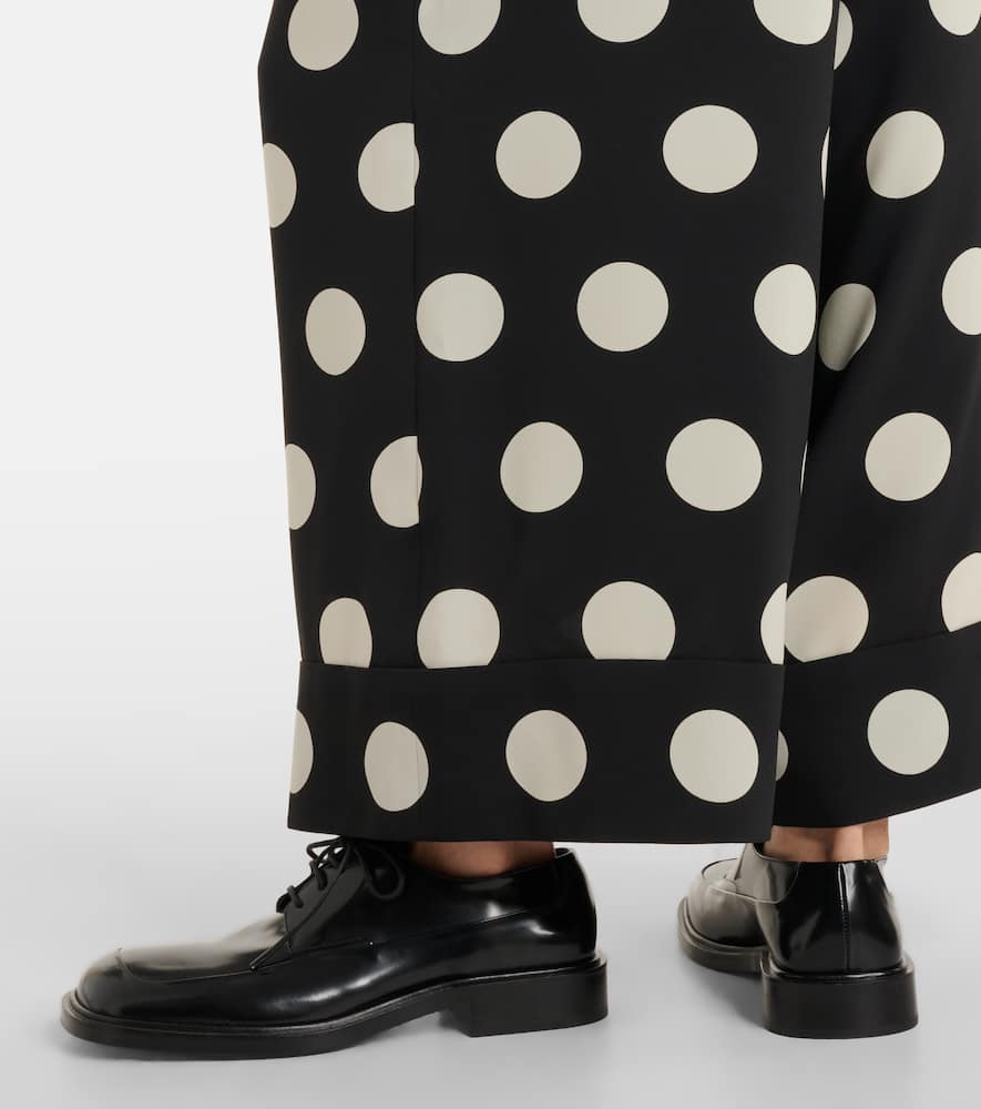 Polka-dot wide-leg pants