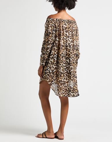 Woman Mini dress Brown Size 10 Ramie