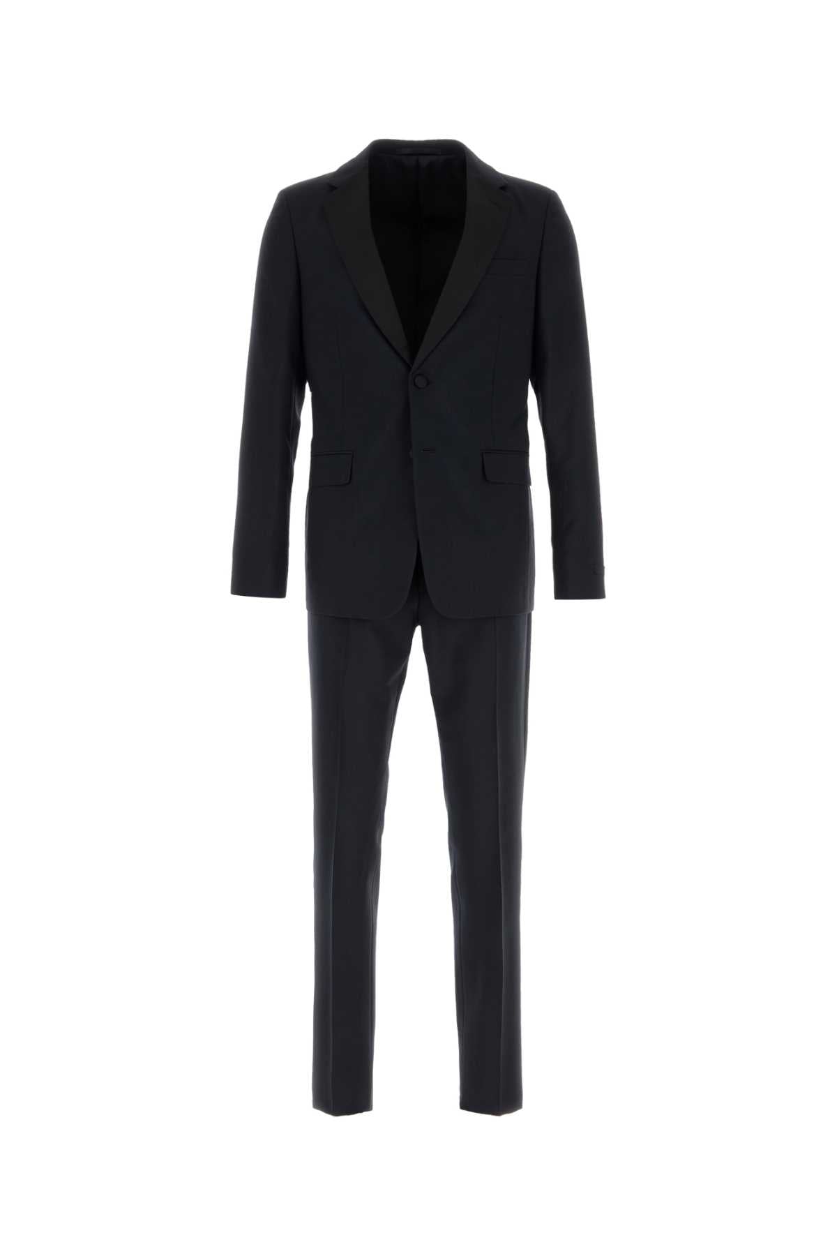Wool-Mohair Blend Pant Suit — Navy
