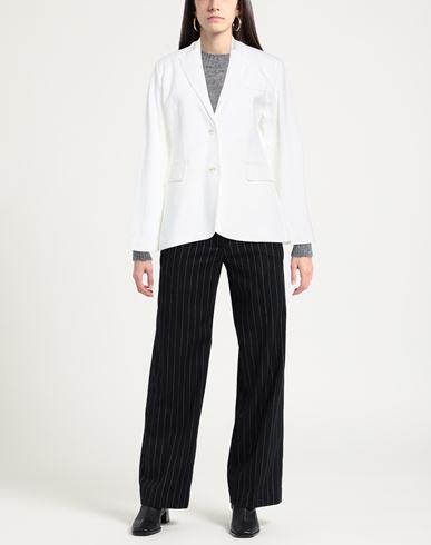 Woman Blazer White Size 6 Cotton, Polyamide, Elastane