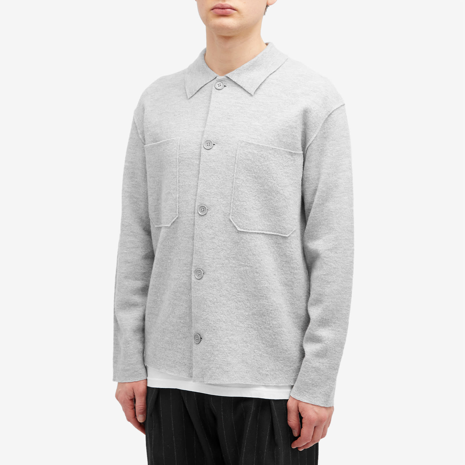 Men's Jonas Merino Overshirt in Grey Melange