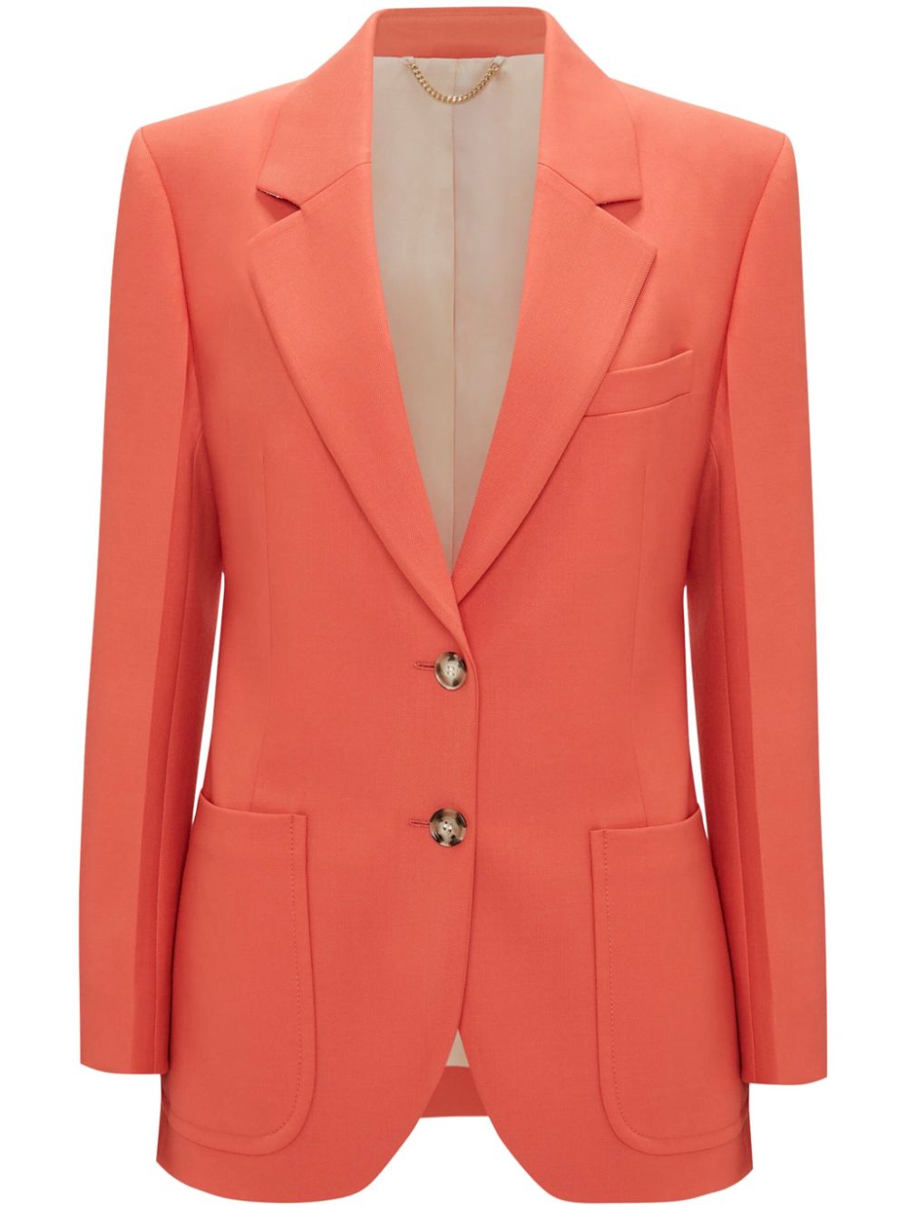 Single-breasted twill blazer - Orange