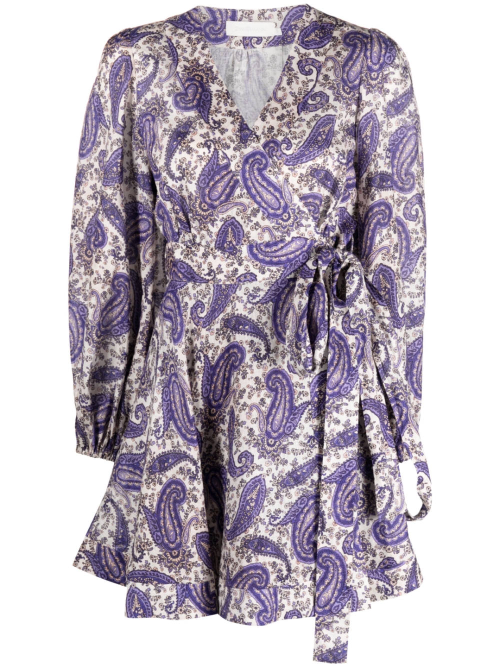 Devi paisley-print wrap dress - Neutrals