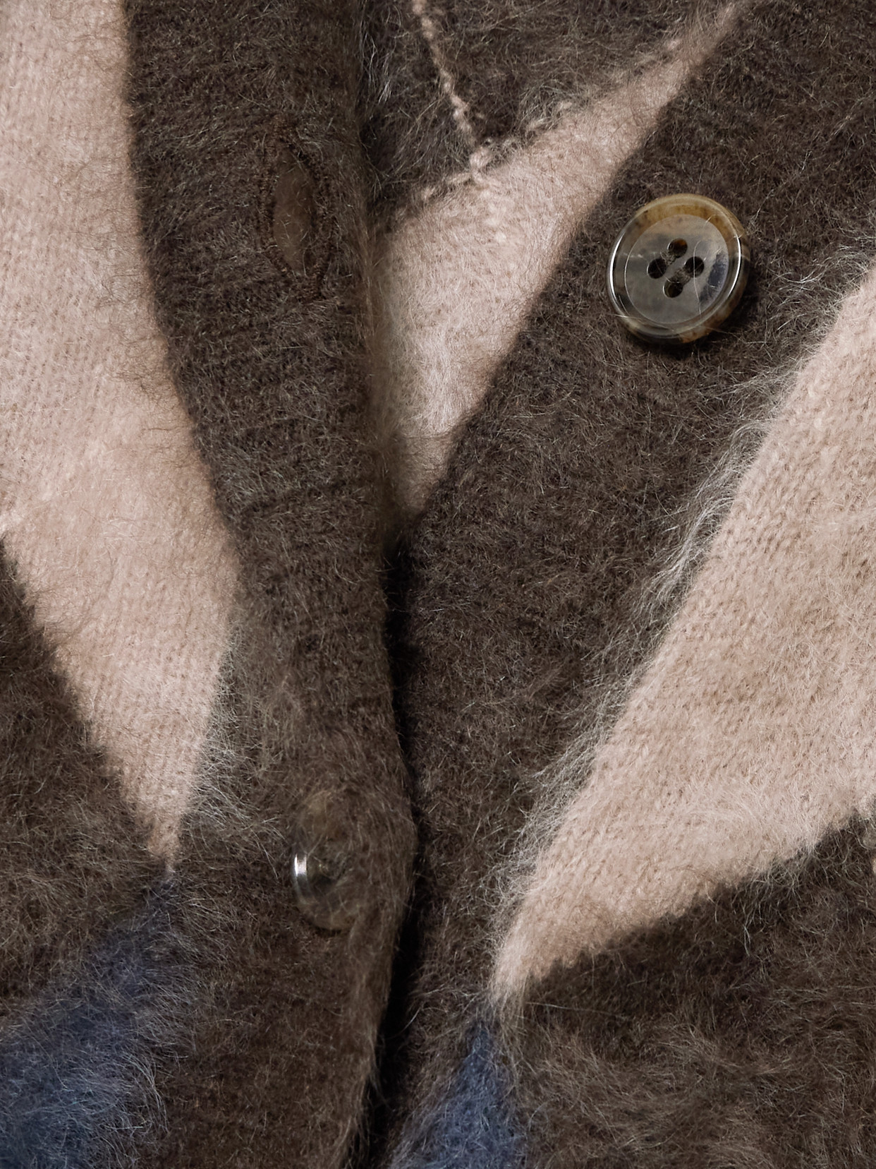 Elaria Argyle Brushed Cashmere-jacquard Cardigan - Brown
