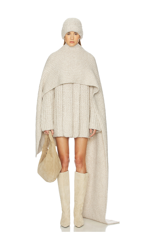 Helsa Joanie Hand Knit Cardigan in Oatmeal - Beige. S also in XS