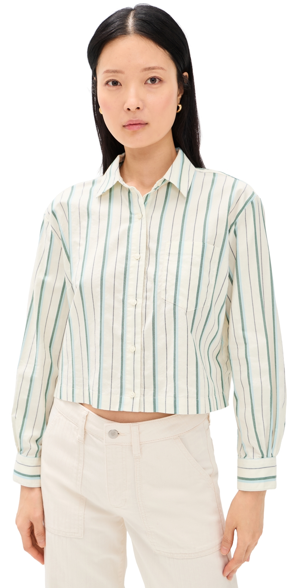 Nessa Stripe Shirt Verde Stripes