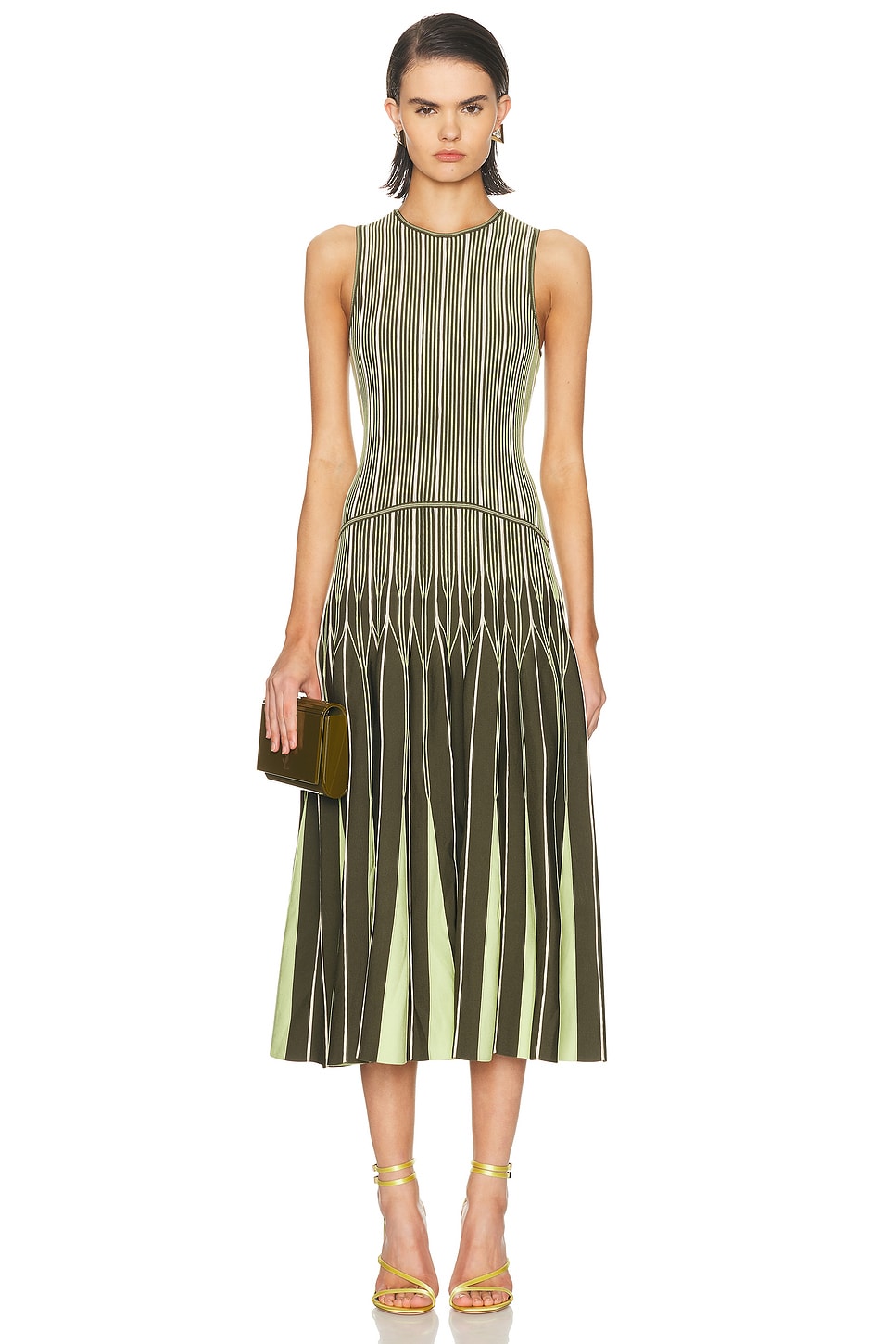 SIMKHAI Oaklen Midi Dress in Pine Multi - Green. XS also in