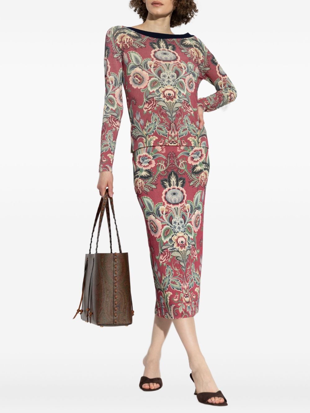 Floral-print top - Red