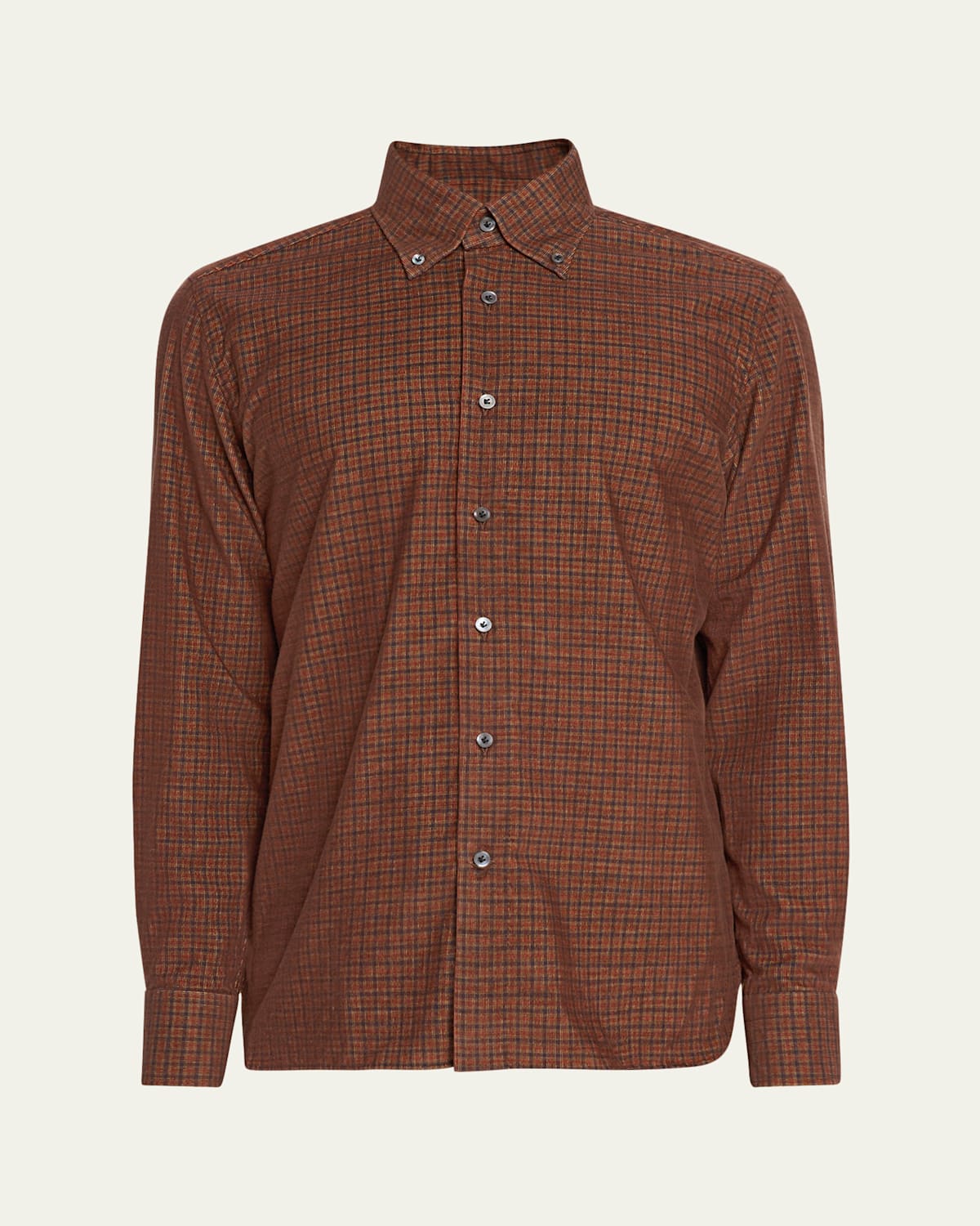 Men's Japanese Corduroy Plaid Button-Down Shirt