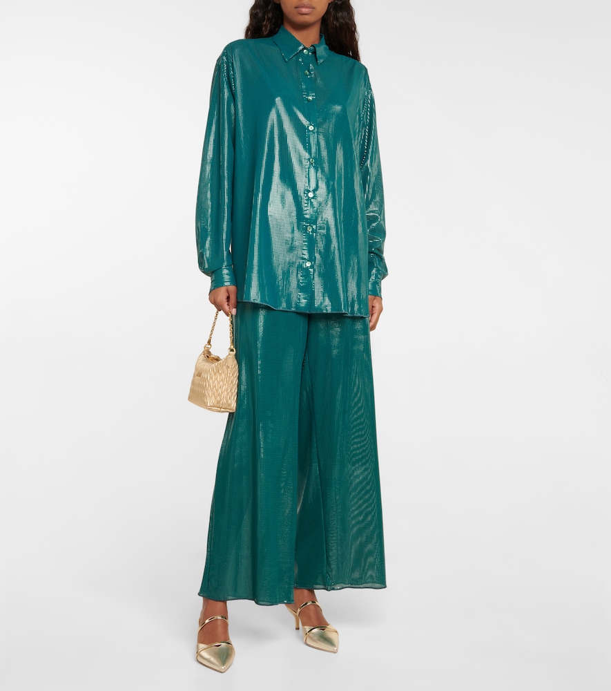 Oséree Lamé wide-leg pants