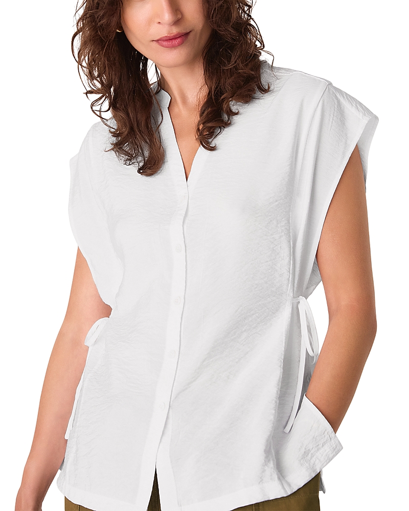 Button Down Tie Side Blouse