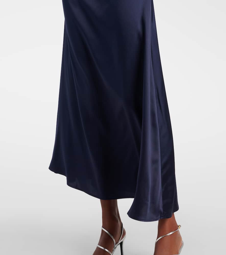Elyse pleated silk-blend maxi dress