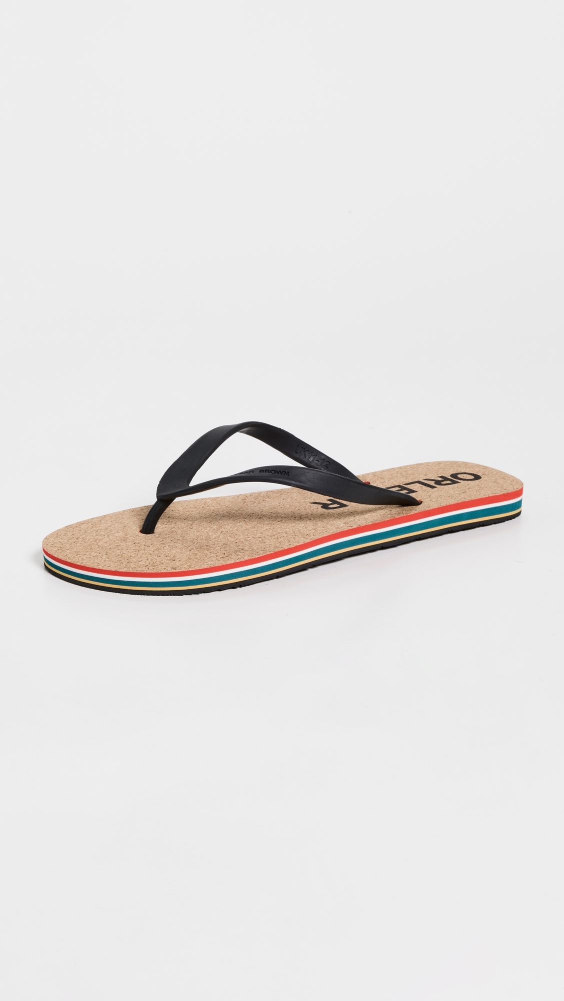 Haston Ob Stripe Flip Flops Black/White Sand