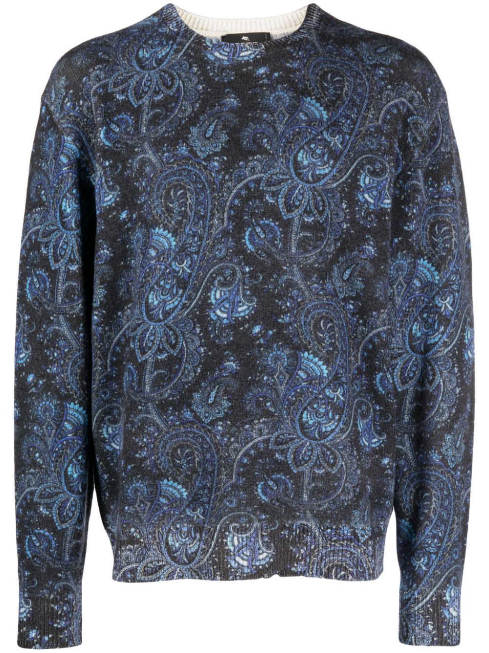 Paisley-print wool jumper - Neutrals
