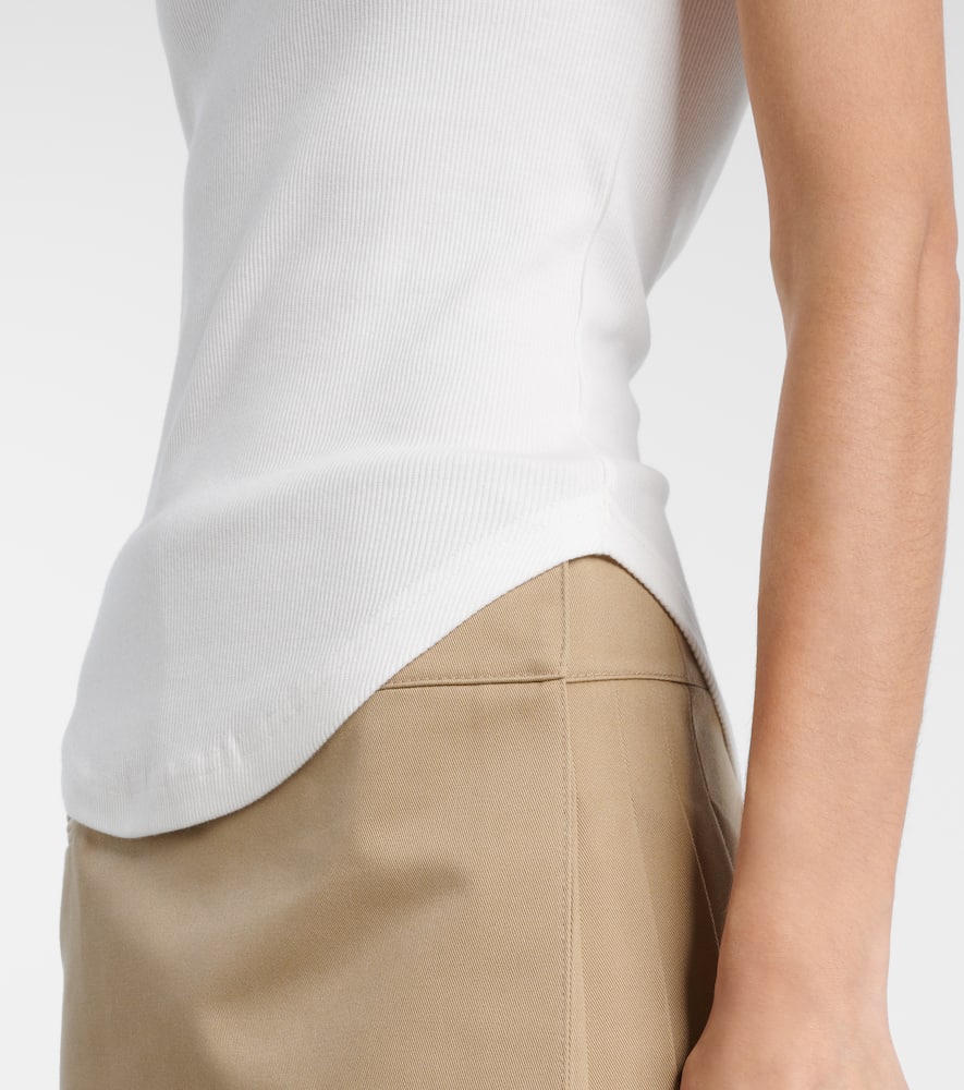 Courrèges Buckle 90's ribbed-knit cotton tank top