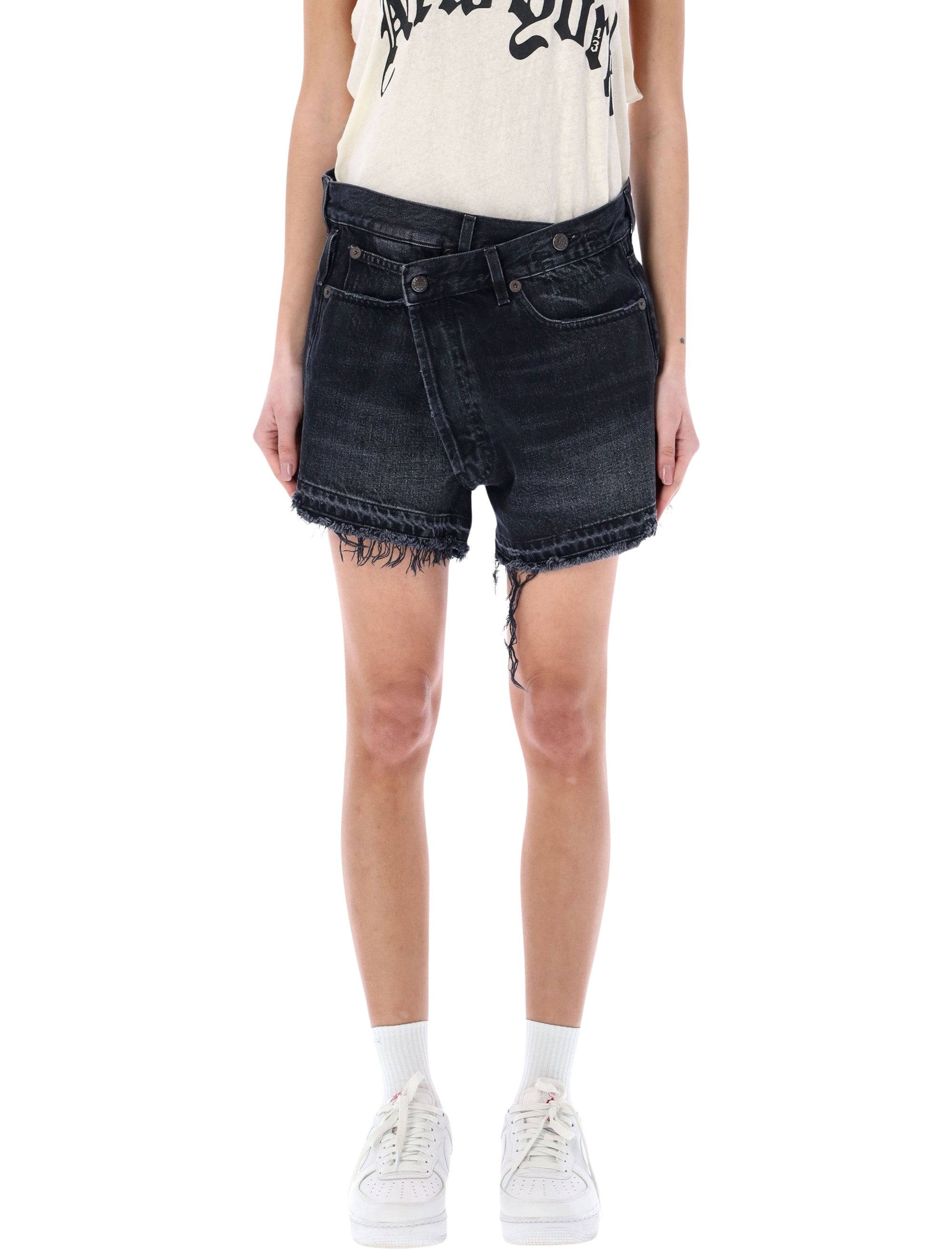 Rebellious Distressed Mini Shorts - Size 27