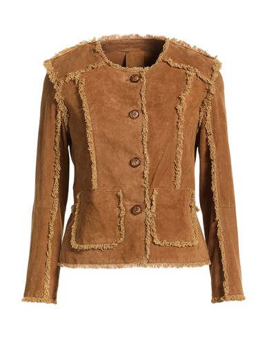 Woman Jacket Camel Size 4 Leather
