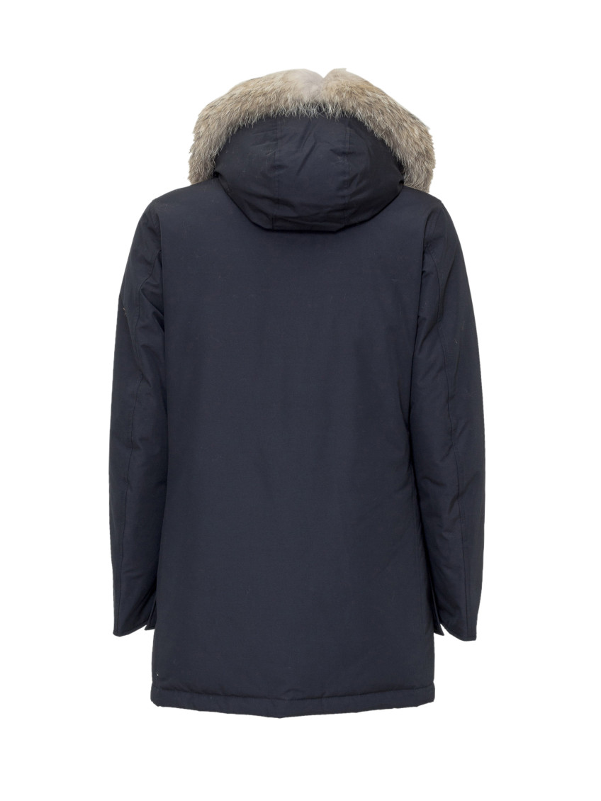 Dark Blue Solid Hood Jackets