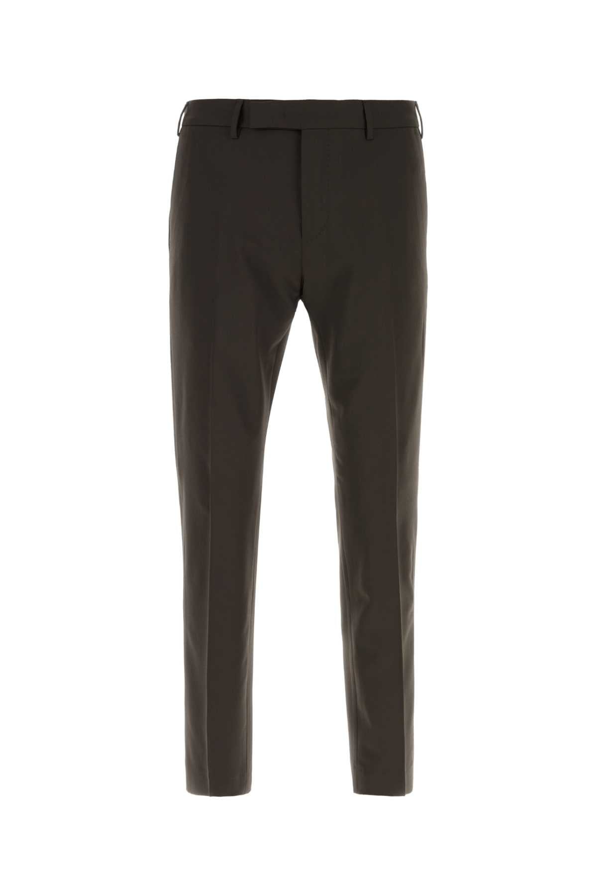 Stretch Wool Trousers — Brown