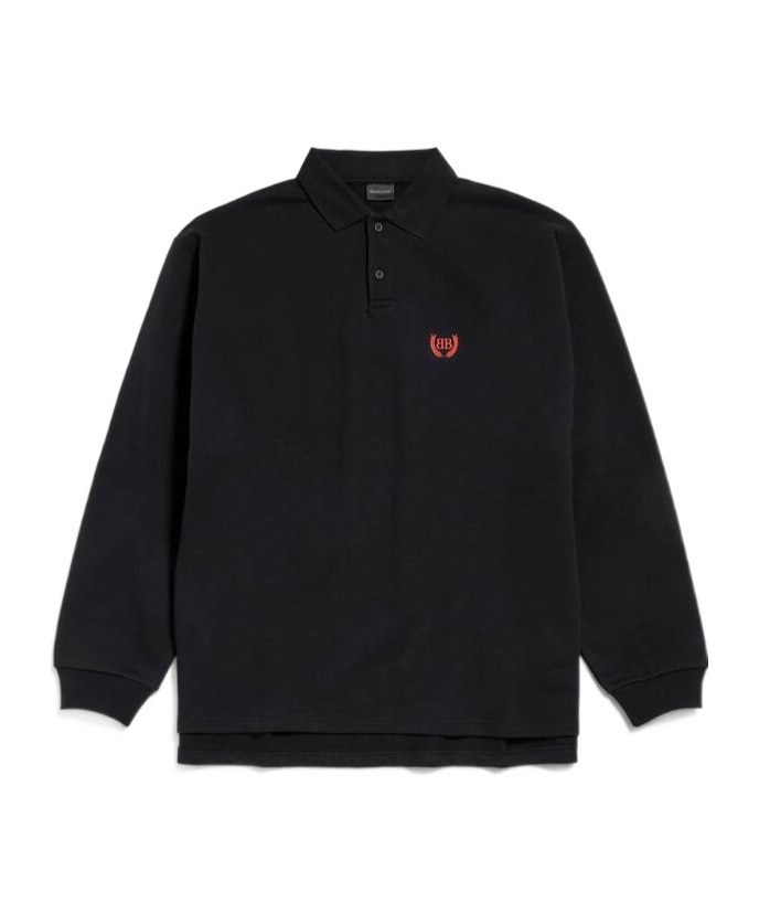 Long-sleeved loose polo shirt