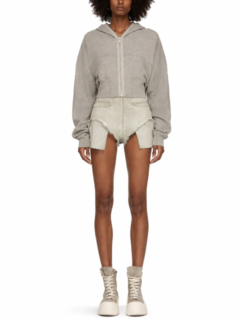 Beige Solid Shorts