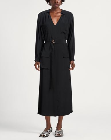 Semicouture Woman Midi dress Black Size 4 Acetate, Silk