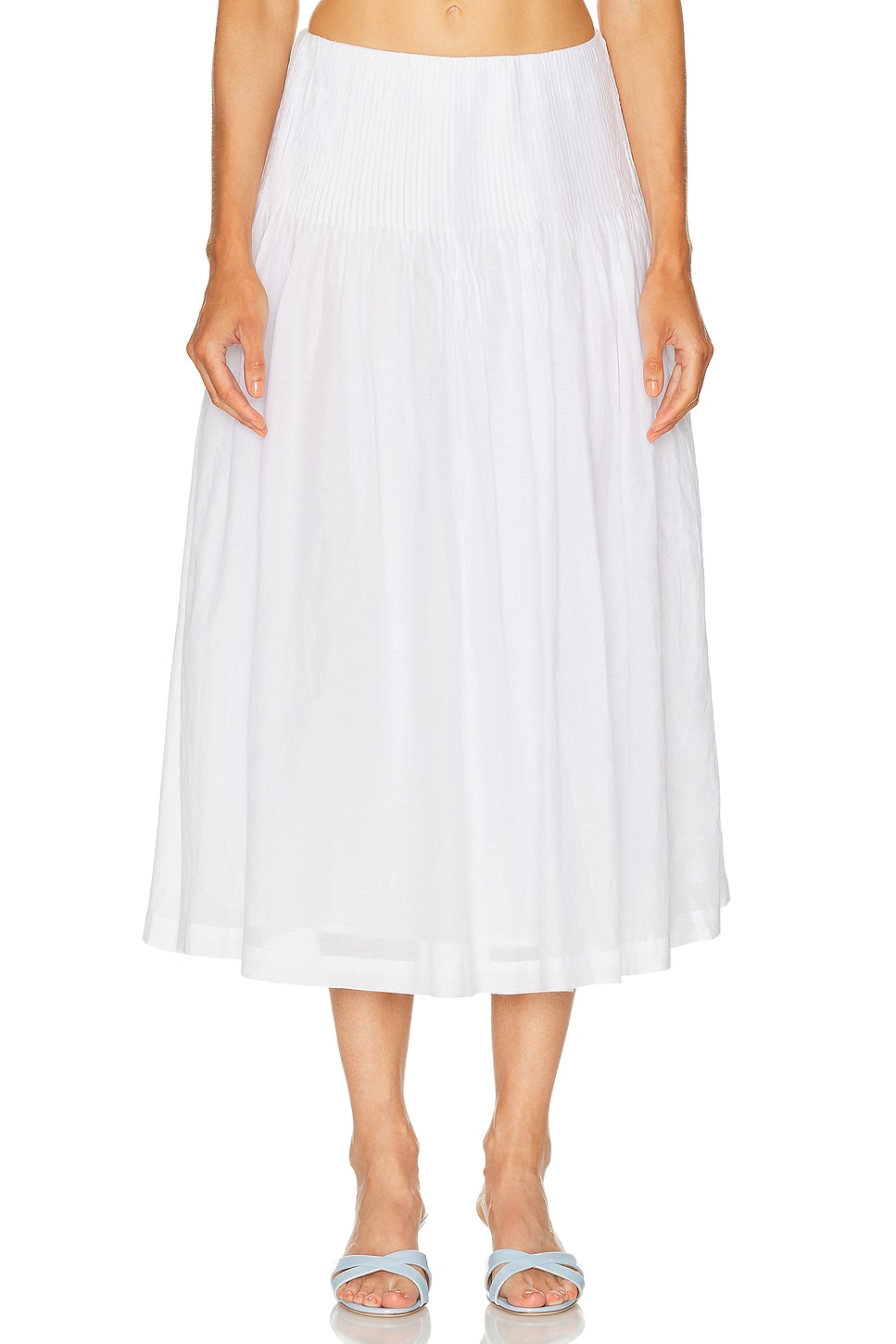 LPA Emmy Midi Skirt in White
