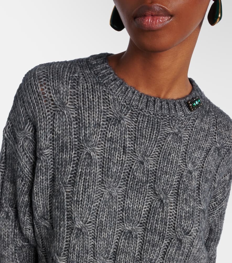 Cotton, alpaca, and wool sweater