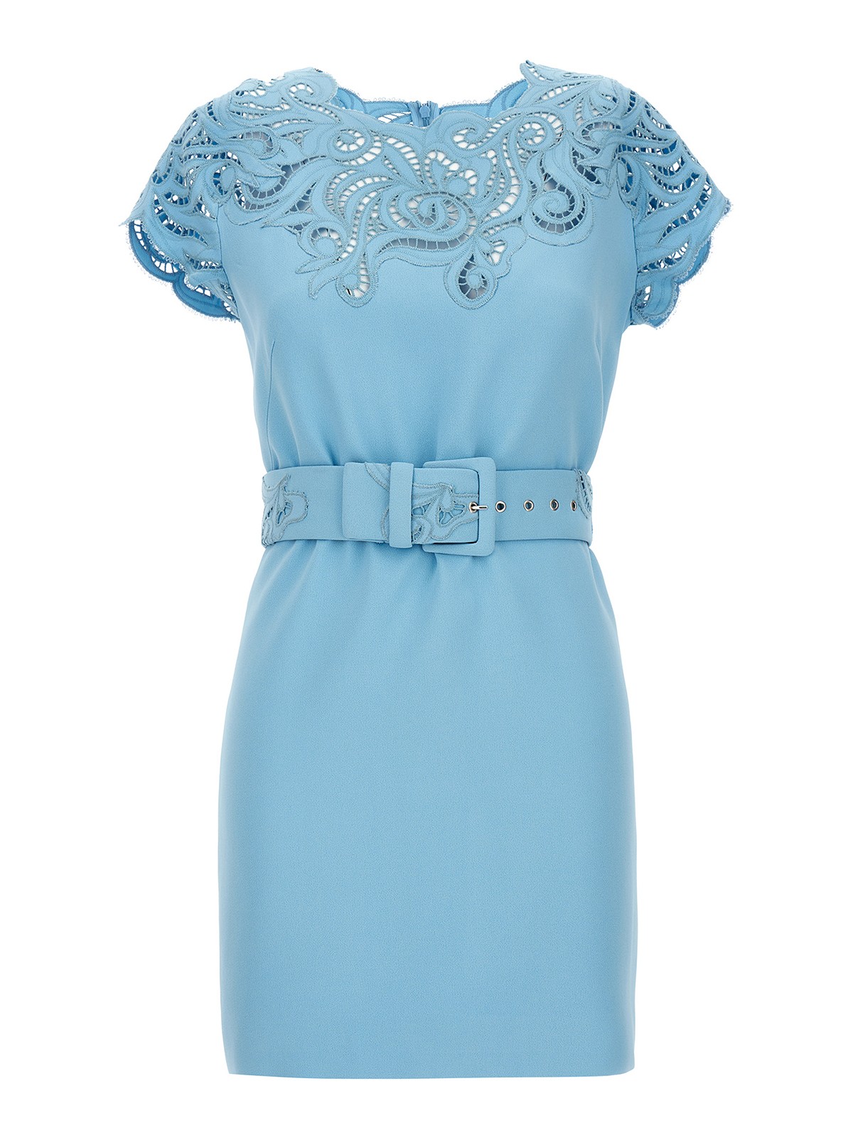 Viscose blend dress with lace detail