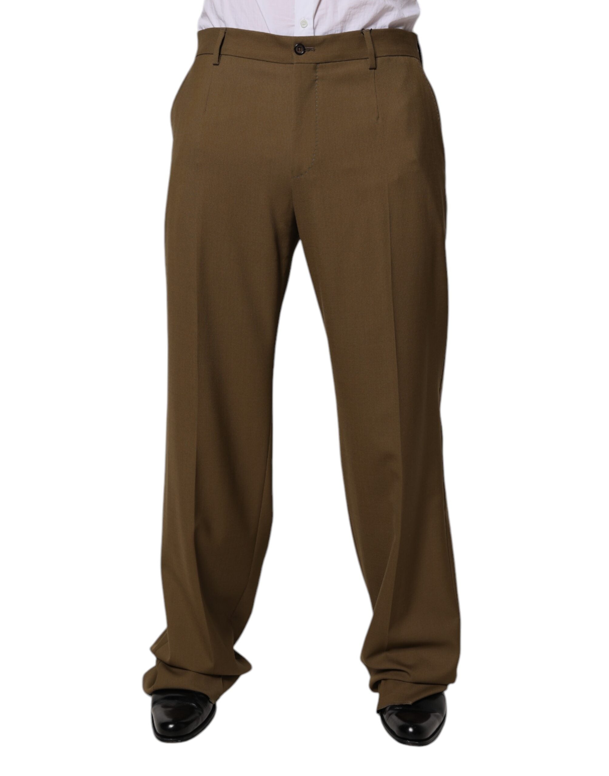 Virgin Wool Trousers — Brown