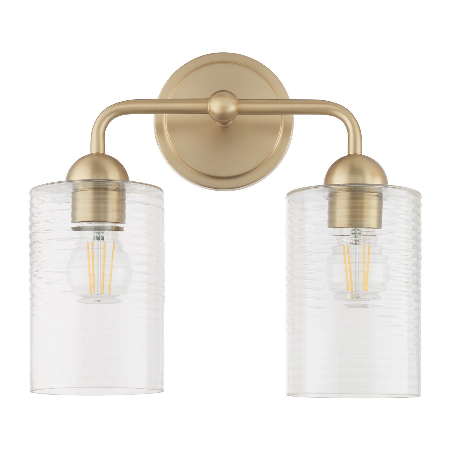 Aged Brass Two Light Vanity from the Charlotte Collection