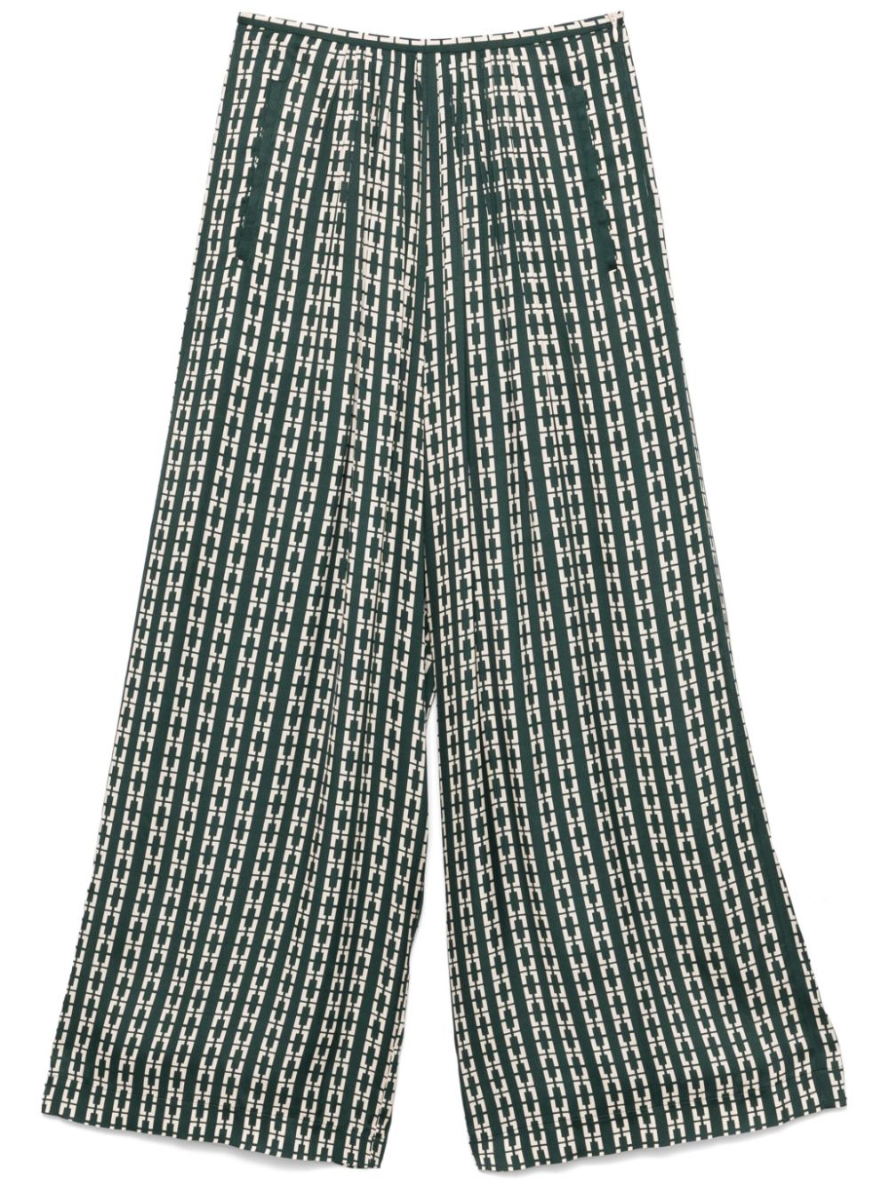 Geometric-print trousers - Green