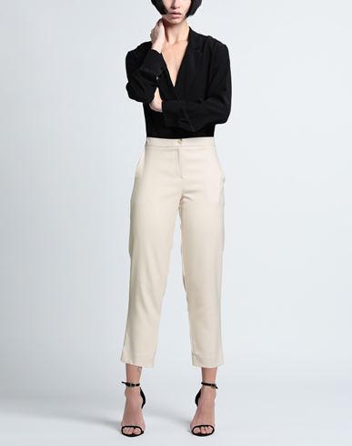 Woman Pants Beige Size 10 PES, Rayon, Elastane