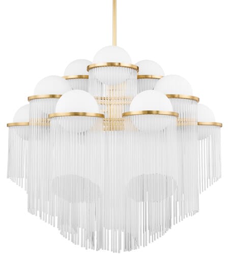 Corbett Celestial 12-Light Transitional Chandelier in Aged Bra
