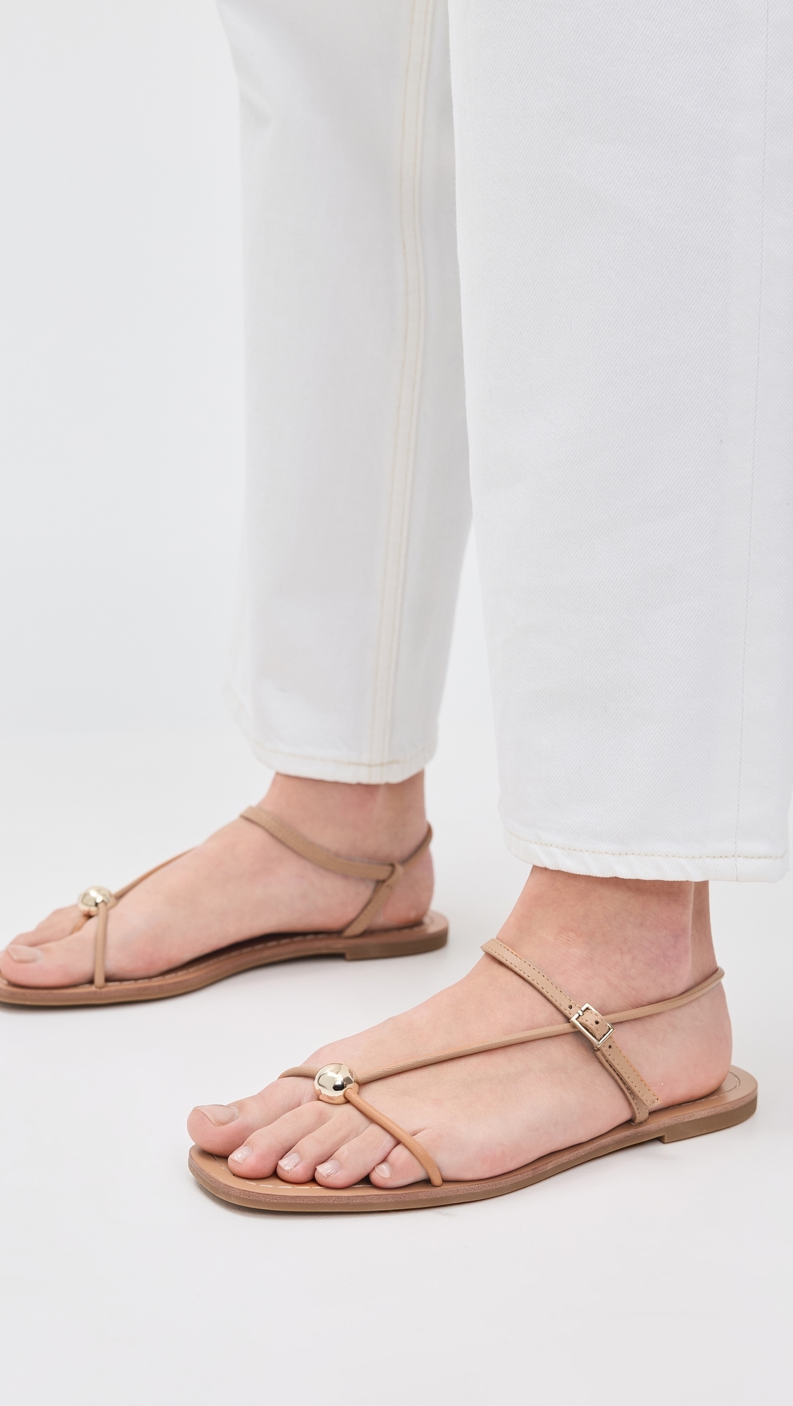 Loeffler Randall Lara Strappy Flat Sandals Dune