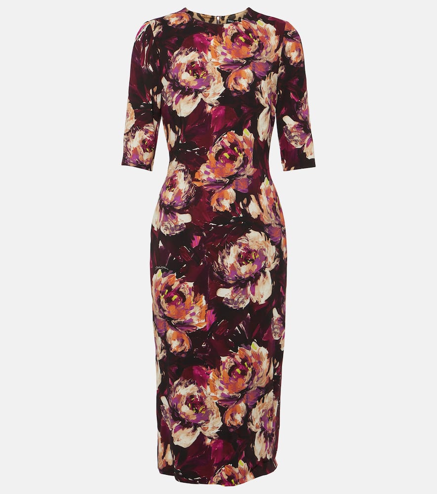 Floral cady midi dress