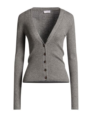 Woman Cardigan Grey Size 3XL Cashmere, Viscose, Polyester