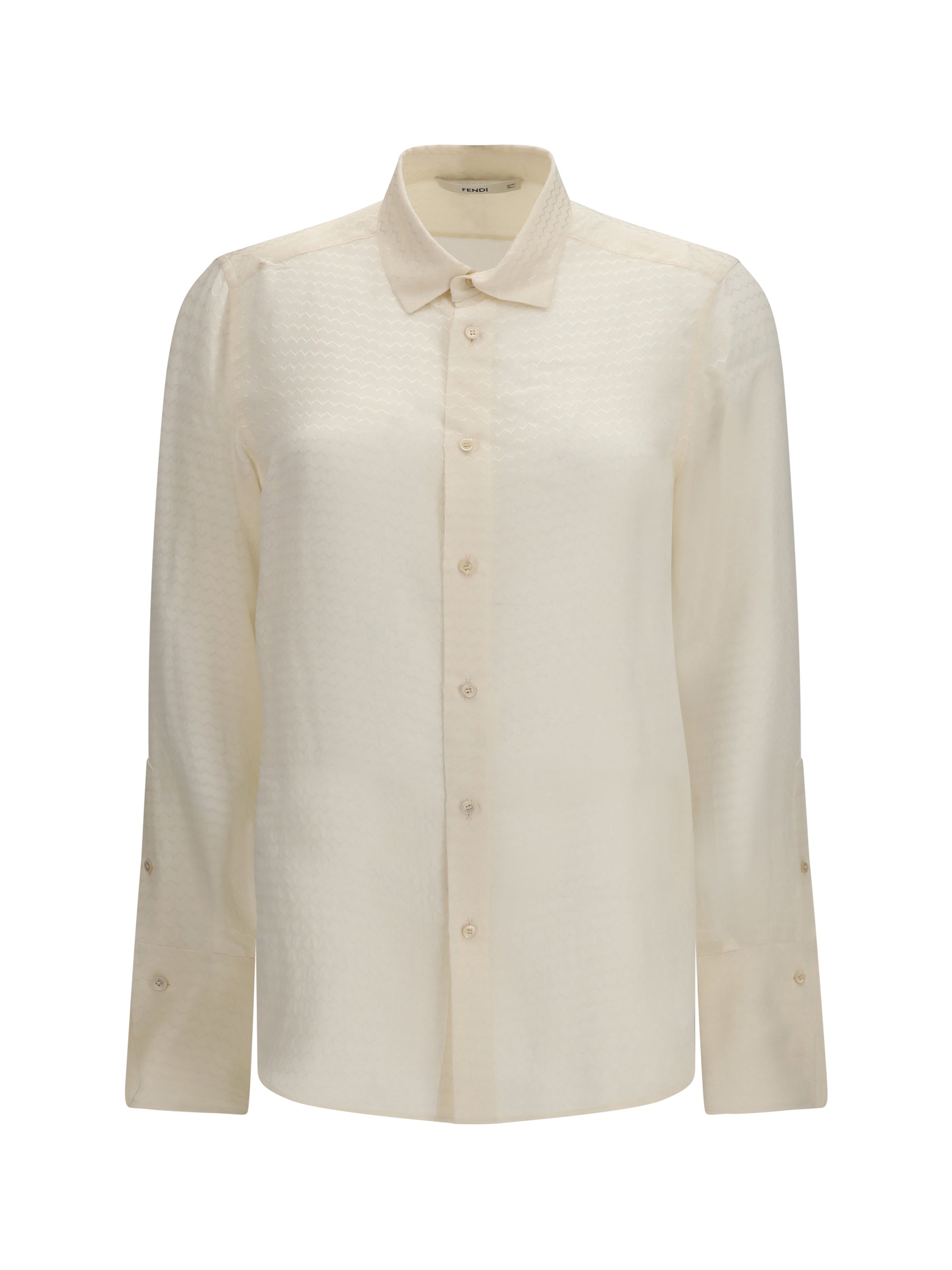 Jacquard Silk Shirt — Beige