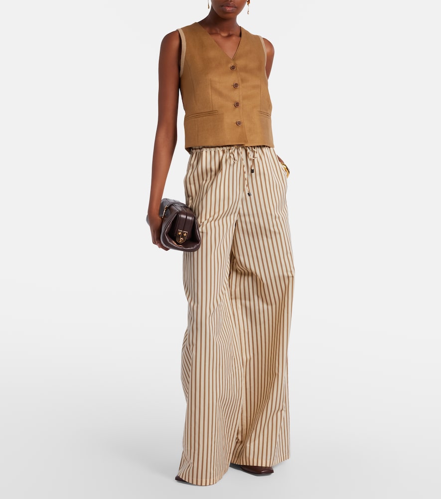 Calibri cable-knit linen vest