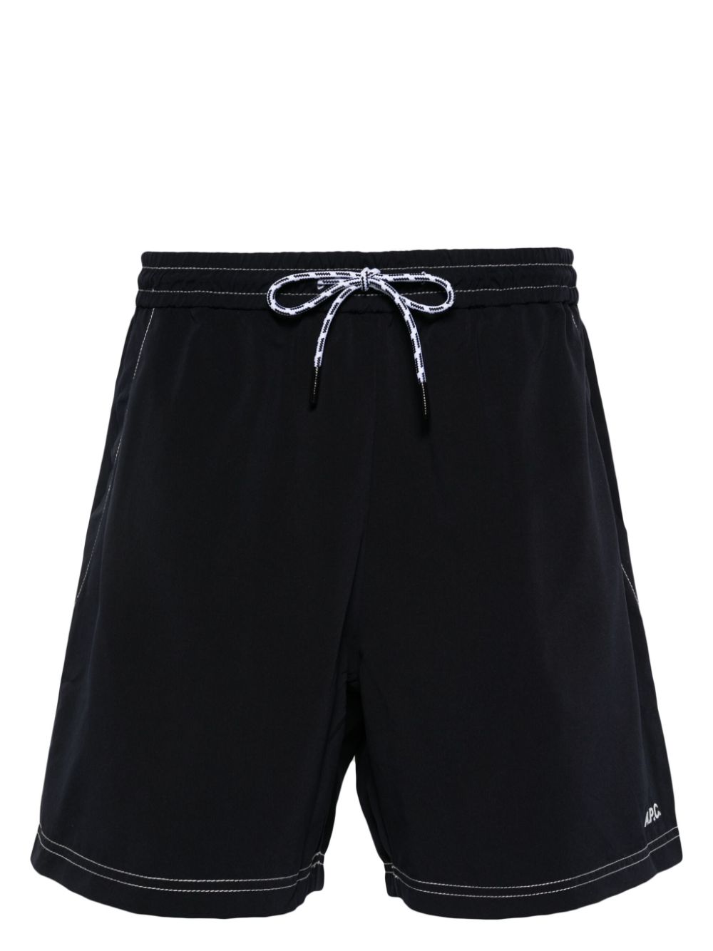 Logo-embroidered swim shorts - Blue
