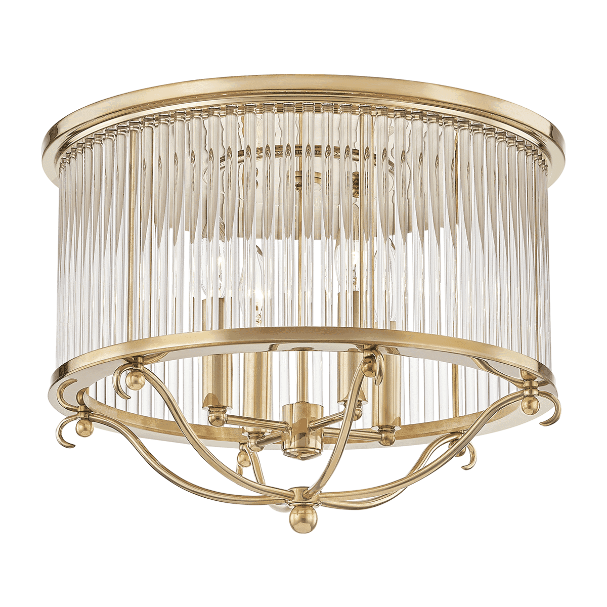 Hudson Valley Glass No. Mark D. Sikes 19" Ceiling Light in Aged Bra