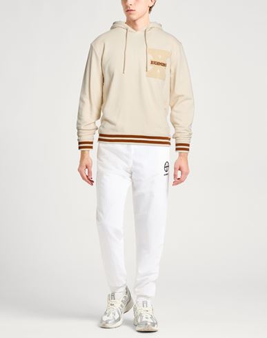 Man Sweatshirt Cream Size S Cotton, Polyester
