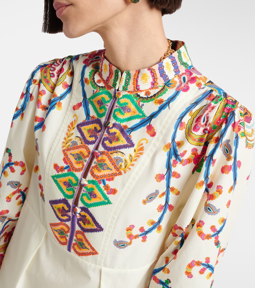 Printed cotton minidress