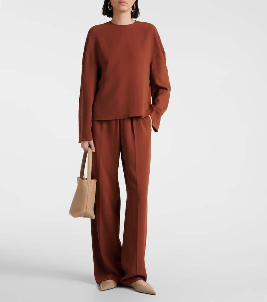 Maud high-rise lamé wide-leg pants