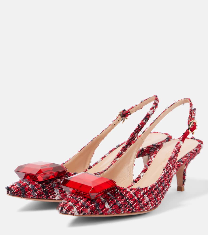Gianvito Rossi Jaipur bouclé slingback pumps