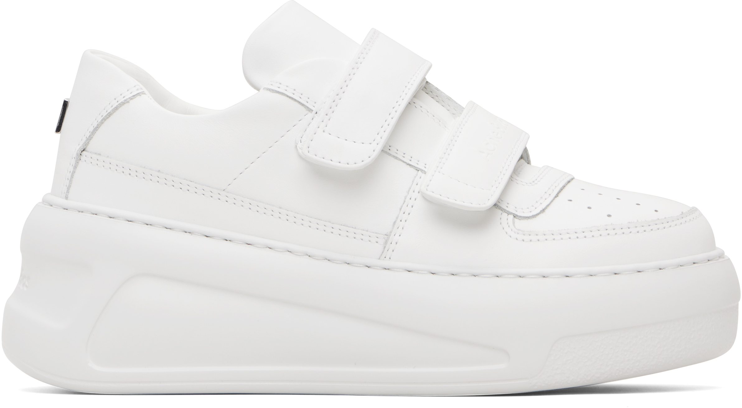 White Velcro Strap Platform Sneakers